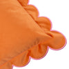 Plain Orange Cushions - Lil Scallop Velvet Feather Filled Cushion Orange/Pink Furn