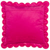 Plain Pink Cushions - Lil Scallop Velvet Cushion Cover Pink/Red Furn
