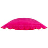 Plain Pink Cushions - Lil Scallop Velvet Cushion Cover Pink/Red Furn