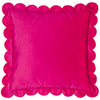 Plain Pink Cushions - Lil Scallop Velvet Cushion Cover Pink/Red Furn