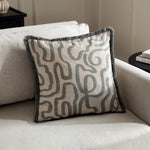 Abstract Blue Cushions - Lina Abstract Printed Cushion Cover Grey Blue HÖEM