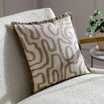 Abstract Cream Cushions - Lina Abstract Printed Cushion Cover Natural Hoem