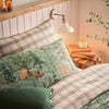 Animal Green Bedding - Lodge Wood 100% Brushed Cotton Duvet Cover Set Oak Green furn.