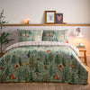 Animal Green Bedding - Lodge Wood 100% Brushed Cotton Duvet Cover Set Oak Green furn.