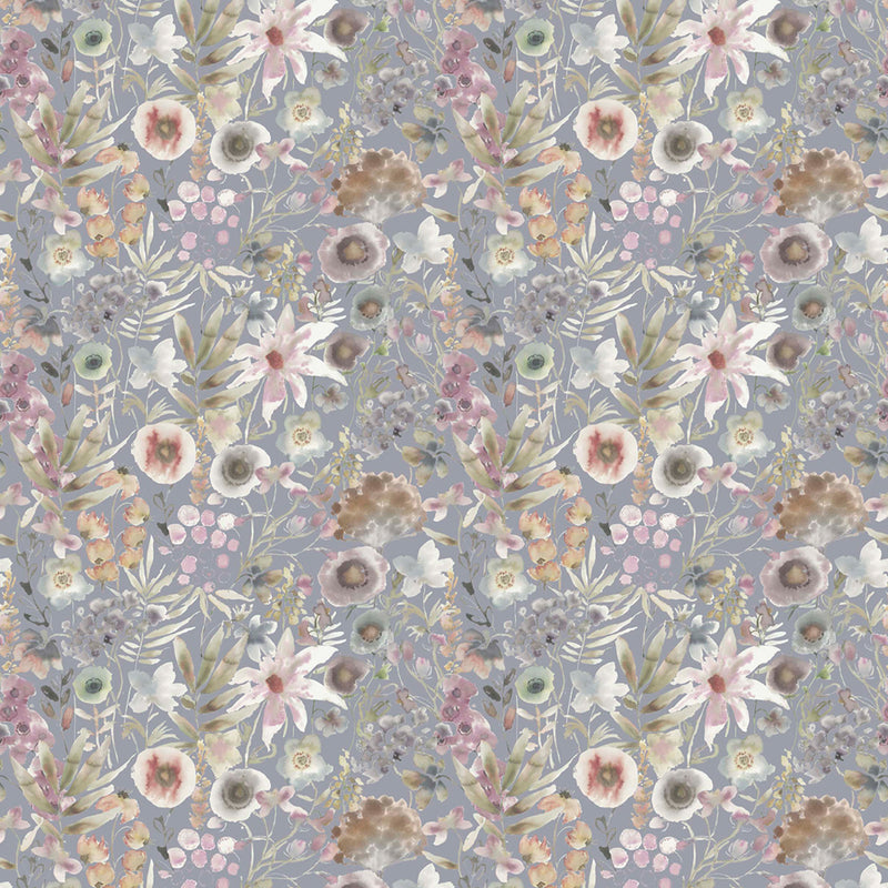 Voyage Maison Lomondra Printed Cotton Fabric in Oronstone/Periwinkle