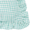 Check Green Cushions - Les Petite Fleurs Gingham Ruffle Feather Filled Cushion Spring Green Furn