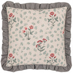 Floral Multi Cushions - Linen Renata Floral Printed Ruffle Cushion Cover Multi Seventy Three