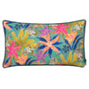 Floral Multi Cushions - Luna Floral Tropical Piped Cushion Cover Multicolour Wylder