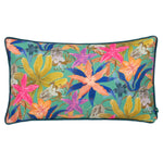 Floral Multi Cushions - Luna Floral Tropical Piped Cushion Cover Multicolour Wylder