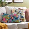 Floral Multi Cushions - Luna Floral Tropical Piped Cushion Cover Multicolour Wylder