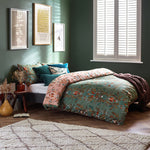 furn. Luna Wood Duvet Cover Set in Fern Green