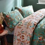 furn. Luna Wood Duvet Cover Set in Fern Green