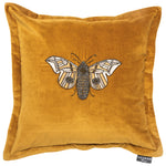 Animal Yellow Cushions - Luna Embroidered Cushion Cover Mustard Voyage Maison