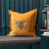 Animal Yellow Cushions - Luna Embroidered Cushion Cover Mustard Voyage Maison