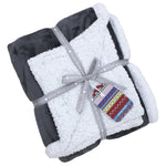 Essentials Lux Sherpa Fleece Throw in Charcoal