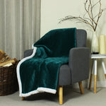 Essentials Lux Sherpa Fleece Throw in Teal