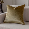 Plain Gold Cushions - Luxe Velvet Piped Cushion Cover Gold Paoletti