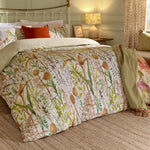 Floral Orange Bedding - Lydiard 100% Cotton Reversible Duvet Cover Set Multicolour Voyage Maison