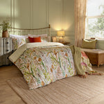 Floral Orange Bedding - Lydiard 100% Cotton Reversible Duvet Cover Set Multicolour Voyage Maison