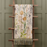 Floral Green Throws - Lydiard Printed Fringe Throw Linen Voyage Maison