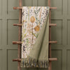 Floral Green Throws - Lydiard Printed Fringe Throw Linen Voyage Maison