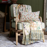 Floral Green Throws - Lydiard Printed Fringe Throw Linen Voyage Maison