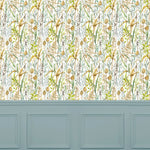 Floral Green Wallpaper - Lydiard  1.4m Wide Width Wallpaper (By The Metre) Linen Voyage Maison