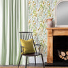 Floral Green Wallpaper - Lydiard  1.4m Wide Width Wallpaper (By The Metre) Linen Voyage Maison