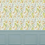 Floral Green Wallpaper - Lydiard  1.4m Wide Width Wallpaper (By The Metre) Linen Voyage Maison