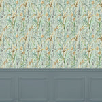 Floral Green Wallpaper - Lydiard  1.4m Wide Width Wallpaper (By The Metre) Sky Voyage Maison