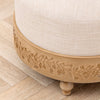Floral Beige Furniture - Mabel Wooden Footstool Oak Voyage Maison
