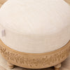 Floral Beige Furniture - Mabel Wooden Footstool Oak Voyage Maison