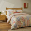 Abstract Multi Bedding - Madison Stripe Printed Soft Touch Duvet Cover Set Multi/Apricot Duvet Day