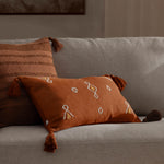 Meare Embroidered Cotton Cushion Ginger