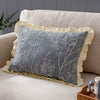 Floral Blue Cushions - Mae Embroidered Cotton Cushion Cover French Blue Wylder