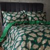 EW by Edinburgh Weavers Magali Tropical Printed Cotton Sateen Piped Duvet Cover Set in Emerald