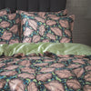 EW by Edinburgh Weavers Magali Tropical Printed Cotton Sateen Piped Duvet Cover Set in Mint