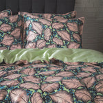 EW by Edinburgh Weavers Magali Tropical Printed Cotton Sateen Piped Duvet Cover Set in Mint