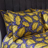 EW by Edinburgh Weavers Magali Tropical Cotton Sateen Printed Piped Pillowcase Pair in Ochre