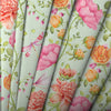 Floral Green Fabric - Maisie Printed Cotton Fabric (By The Metre) Sage Voyage Maison