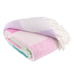 Check Multi Throws - Maisie Checked Tasselled Throw Aqua Blossom Furn