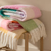 Check Multi Throws - Maisie Checked Tasselled Throw Citrus Blush Furn