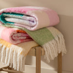 Check Multi Throws - Maisie Checked Tasselled Throw Citrus Blush Furn
