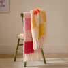 Check Multi Throws - Maisie Checked Tasselled Throw Citrus Blush Furn