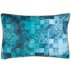 Geometric Blue Cushions - Majorelle Leopard Outdoor Piped Cushion Cover Azure Paoletti