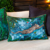 Geometric Blue Cushions - Majorelle Leopard Outdoor Piped Cushion Cover Azure Paoletti