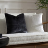 Geometric Black Cushions - Malans Cut Velvet Piped Cushion Cover Black Hoem