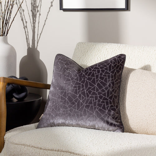 HÖEM Malans Cut Velvet Piped Cushion Cover in Stargazer Grey