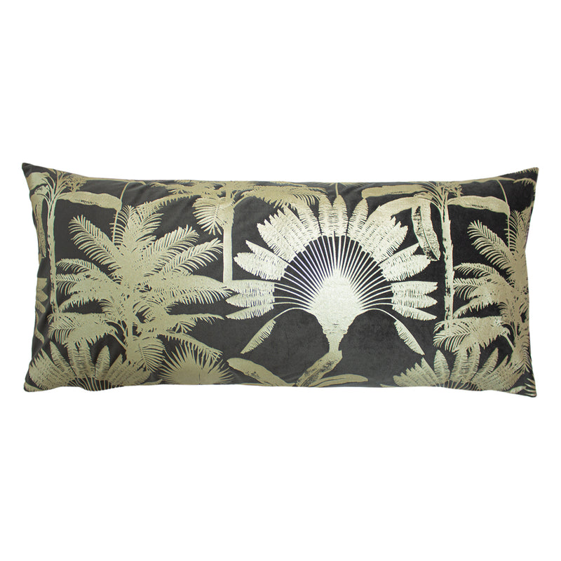 Paoletti Malaysian Palm Foil Printed Cushion Cover in Mink