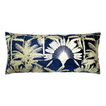 Paoletti Malaysian Palm Foil Printed Cushion Cover in Navy